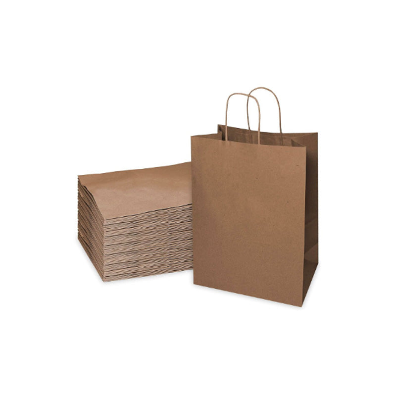 BROWN HANDLE PAPER BAG ~ 13 x 7 x 17