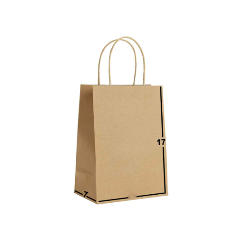 (EAGLE) BROWN HANDLE PAPER BAG ~ 12 x 7 x 17