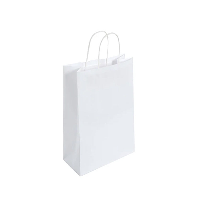 (FLOWER/THANK YOU) MEDIUM WHITE SHOPPING BAG
