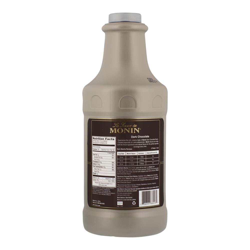 T-MONIN CHOCOLATE, DARK SAUCE 64OZ / 4