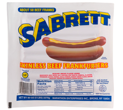 (SABRETT) BEEF FRANK HOT DOG - 핫도그
