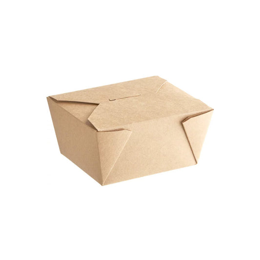 (BIOPAK) #1 KRAFT FOLDED PAPER TO GO RECTANGULAR CONTAINER