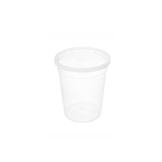 PLASTIC SOUP CUP + LID ~ 32 OZ