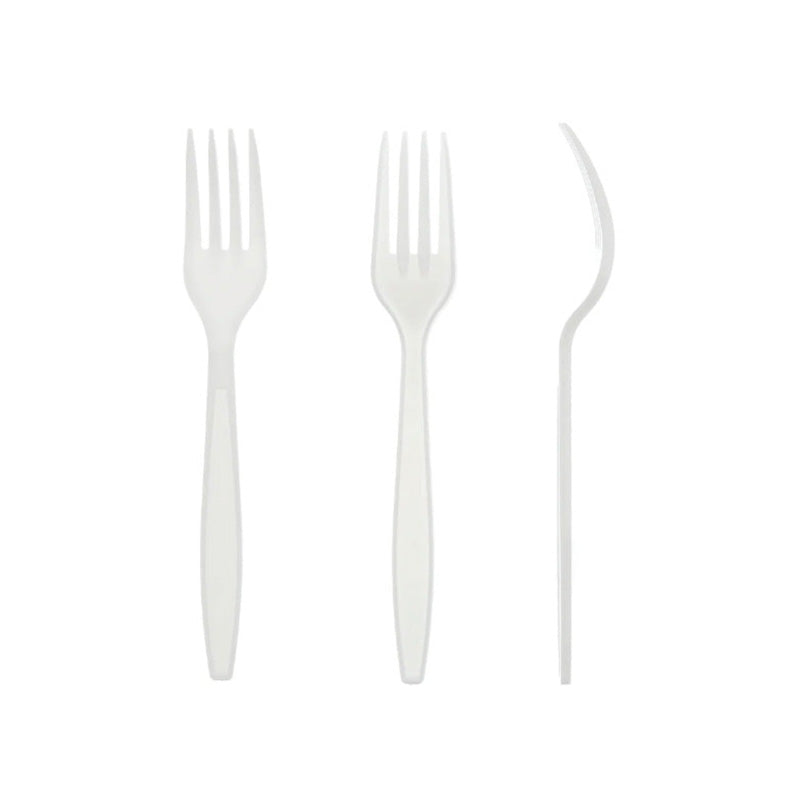 (WINSON) MEDIUM WEIGHT PLASTIC WHITE FORKS