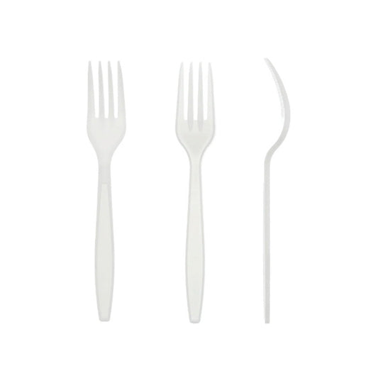 (WINSON) MEDIUM WEIGHT PLASTIC WHITE FORKS