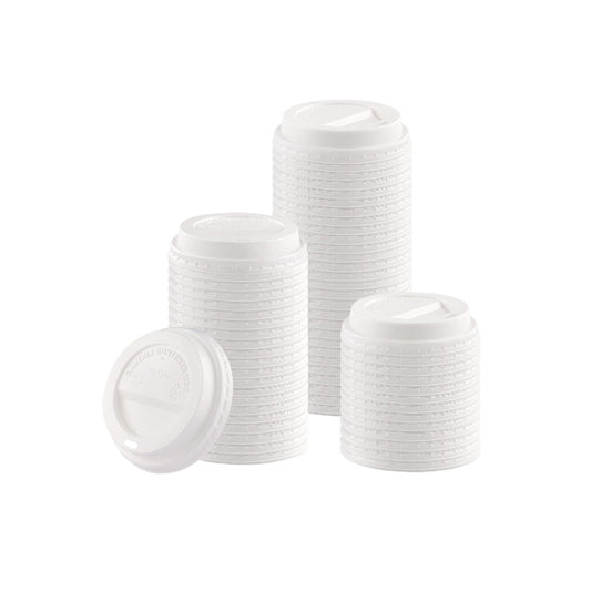 (DOPACO) WHITE COFFEE DOME LID ~ 10, 12-20 OZ