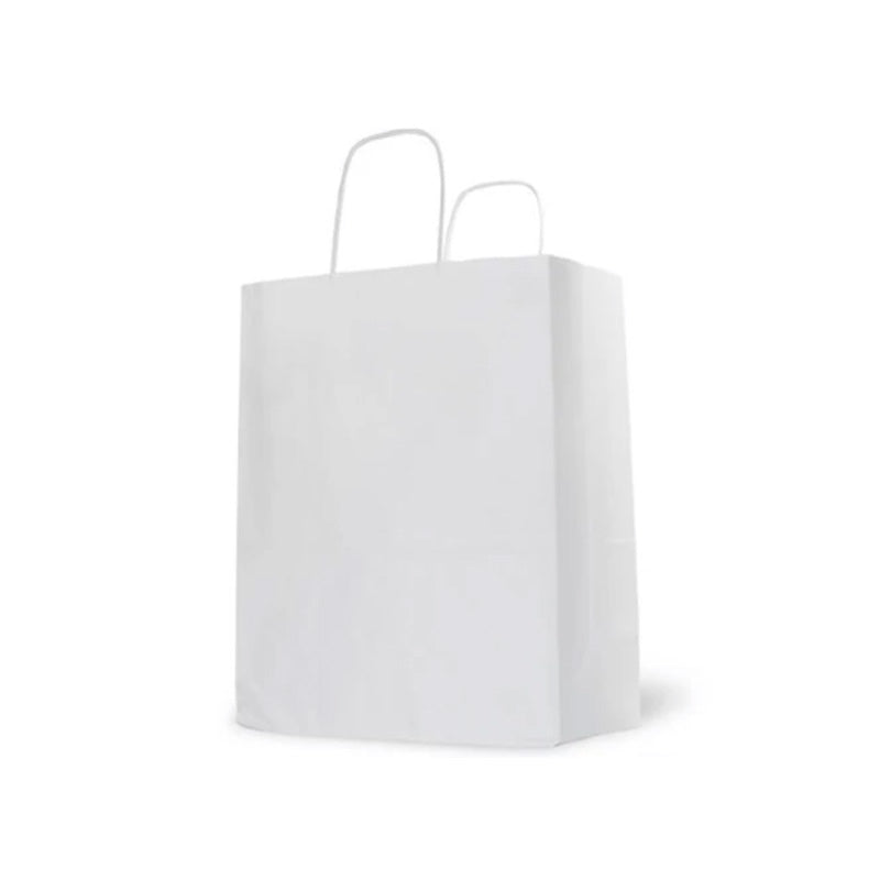 (FLOWER/THANK YOU) LARGE WHITE SHOPPING BAG